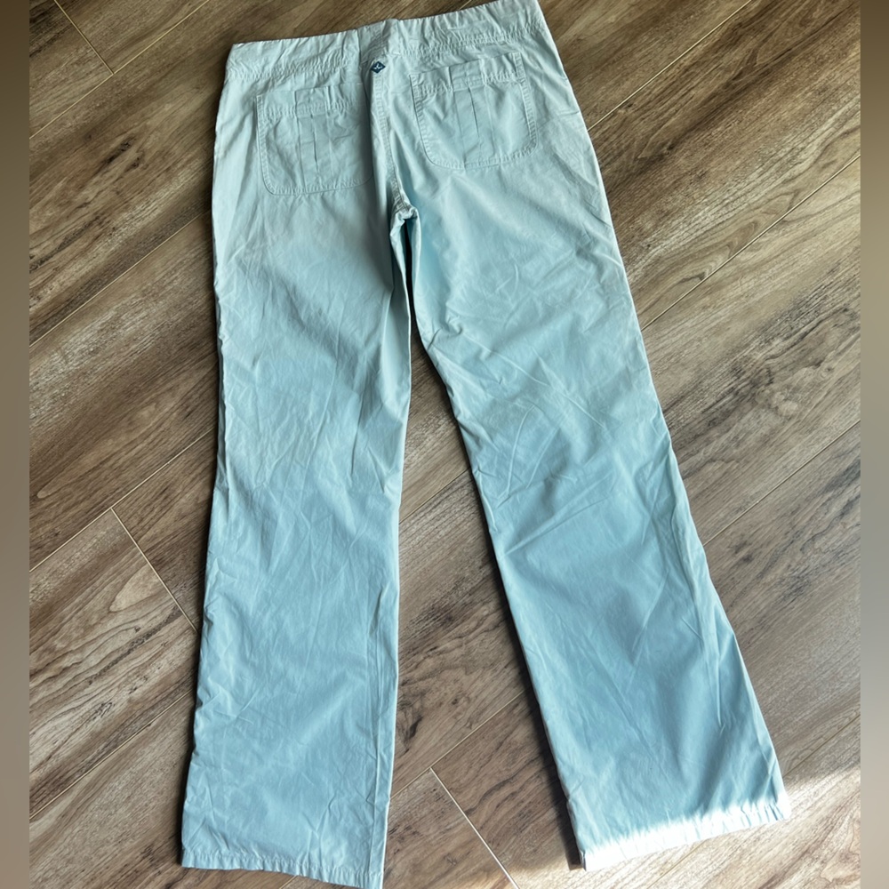 Prana Light Cotton Blue Cargo Pants small adjustable straps at ankle - Picture 2 of 14